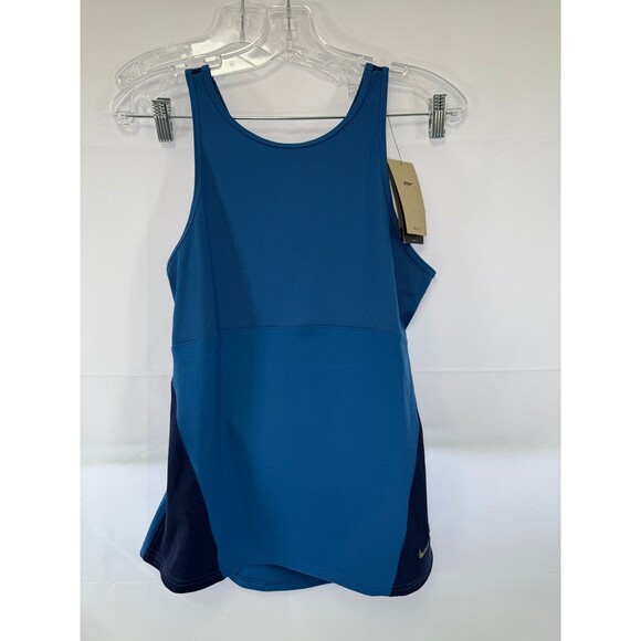 NIKE Yoga Dri Fit Slim Fit Tank Top Two-Tone Women’s Large NWT $42.00 Open Back - Picture 1 of 4